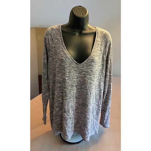 American Eagle Outfitters Women’s Rose Marl V Neck Shirt Sz Lg - Picture 1 of 7
